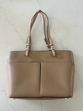 Michael Kors Beige Pebbled Leather Tote